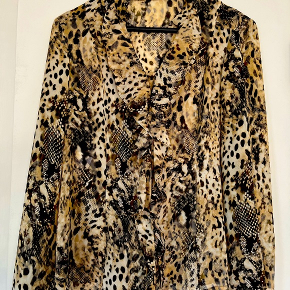 Jones New York Collection Leopard Blouse - Picture 1 of 7